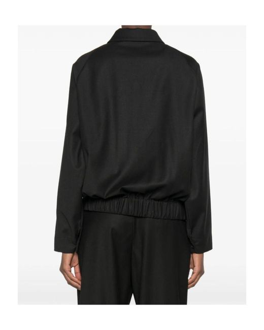Barena Black Collared Zipup Bomber Jacket