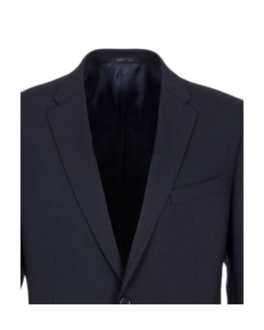 Armani Collezioni Blue Wool Two-Button Suit Jacket for men