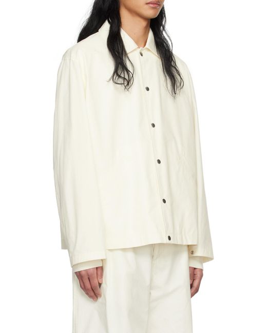 Jil Sander White Logo Cotton Jacket for men