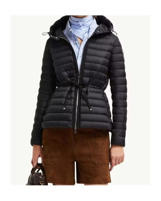Moncler Black Raie Belted Hooded Padded Jacket