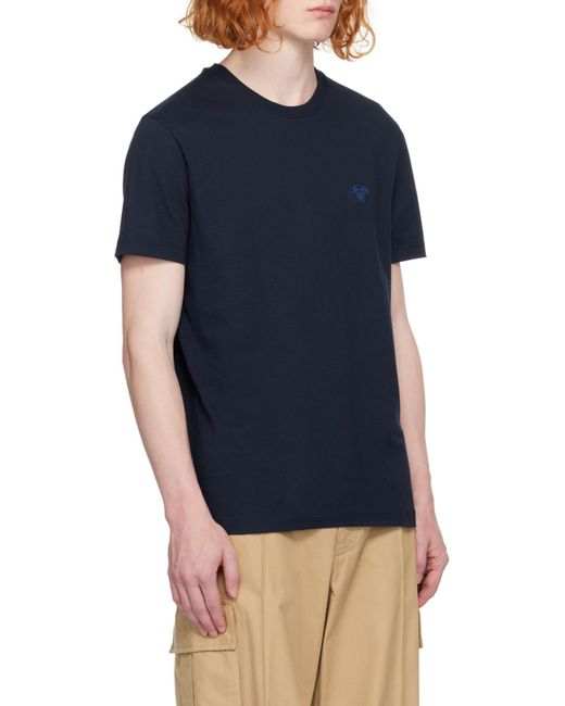 Versace Black Logo-Embroidered Crewneck T-Shirt for men