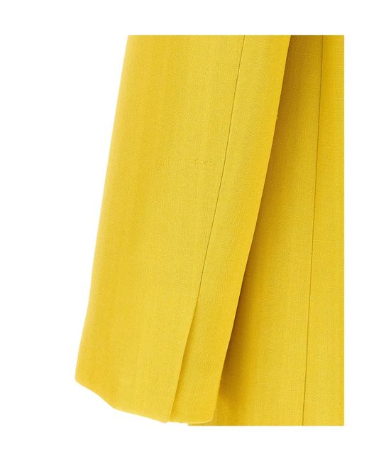 Jil Sander Yellow Single-Breasted Tailored Blazer