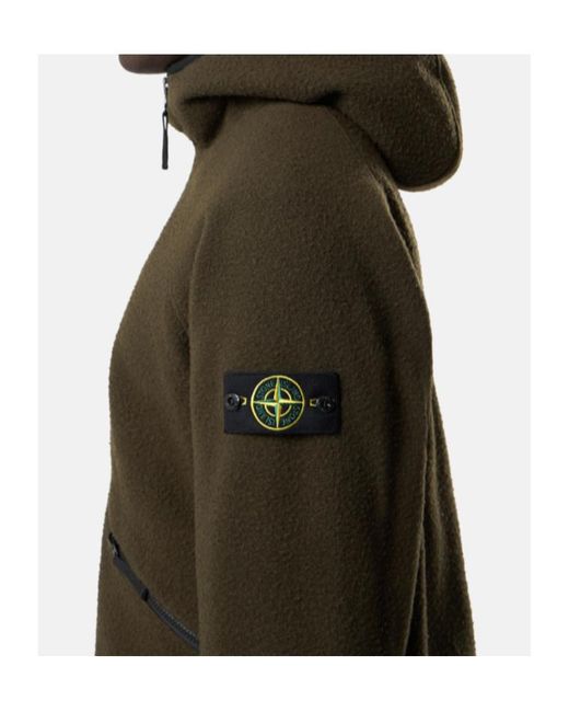 Stone Island Green Logo Patch Zip-Up Jacket for men
