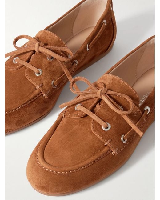 Stuart Weitzman Brown Tinsley Suede Loafers