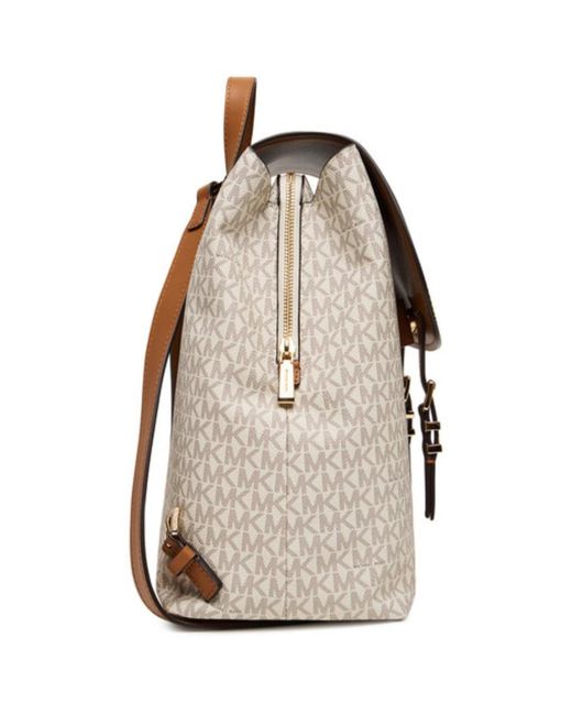 Michael Kors Brown Monogram Flap Backpack
