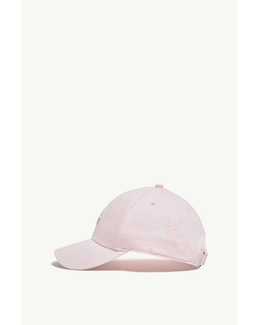 Moncler Pink Gabardine Logo Patch Baseball Cap