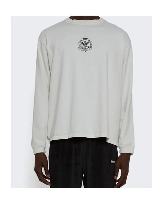 Rhude Gray Grand Cru Crest L/S T-Shirt for men