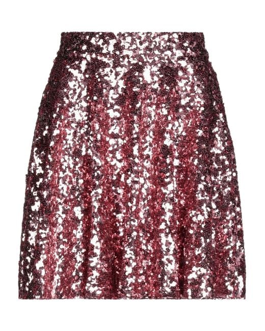 Dolce & Gabbana Red Sequin Skirt