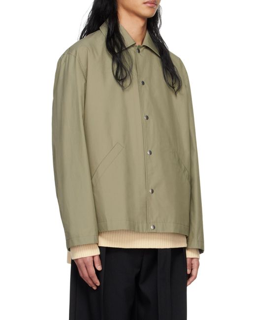 Jil Sander Natural Logo Printed Long-Sleeved Jacket for men