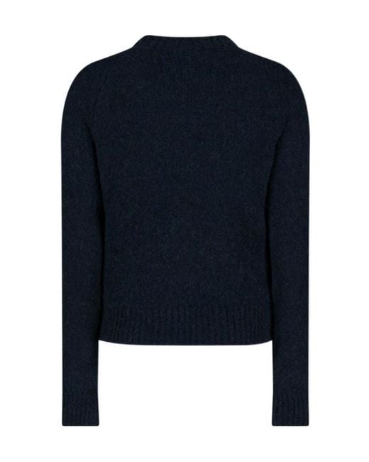 Dries Van Noten Blue Long-Sleeved Knitted Sweater for men