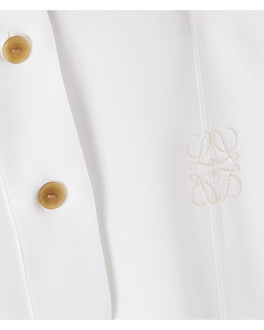 Loewe White Ribbed Trim Polo Shirt