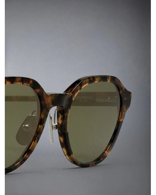 Thom Browne Green Eyewear Oval Frame Sunglasses