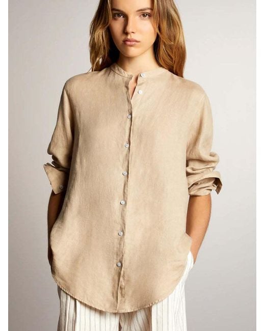 Fay Natural Long-Sleeved Button-Up Shirt