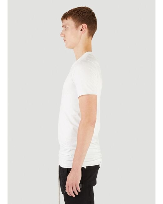 Rick Owens White Slim Fit Crewneck T-Shirt for men