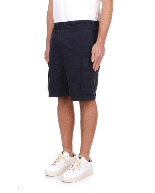 Woolrich Blue Button Detailed Cargo Shorts for men