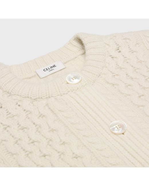 Céline White Triomphe Cardigan