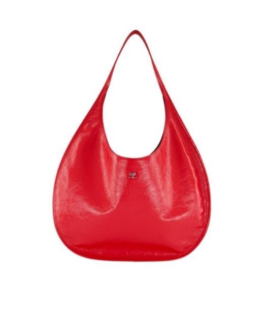 Courreges Red Courrèges Holy Naplack Top Handle Tote Bag