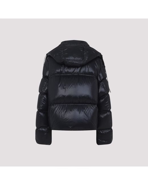 Moncler Black Erea Square-Quilted Hooded Short Down Jacket