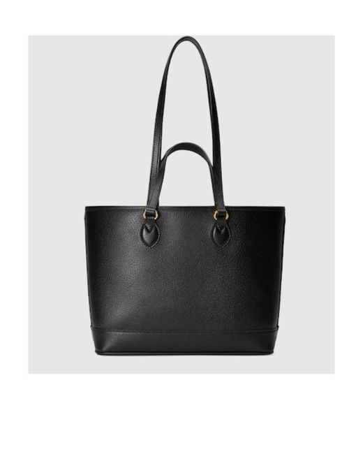 Gucci Black Ophidia Logo Plaque Mini Tote Bag