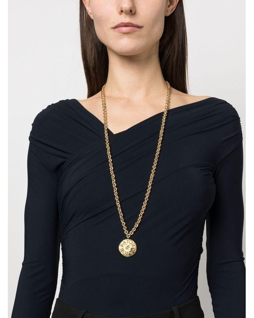 Patou White Logo Engraved Necklace
