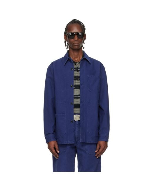 Isabel Marant Blue Ardy Chest-Pocket Jacket for men