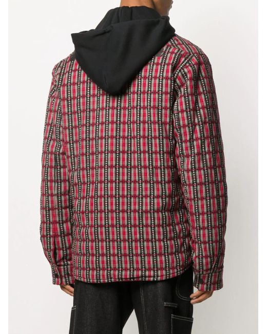 Off-White c/o Virgil Abloh Red Checked Hooded Jacket for men