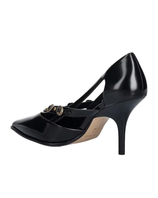 Pinko Black Pointed-Toe Buckle Strap Pumps
