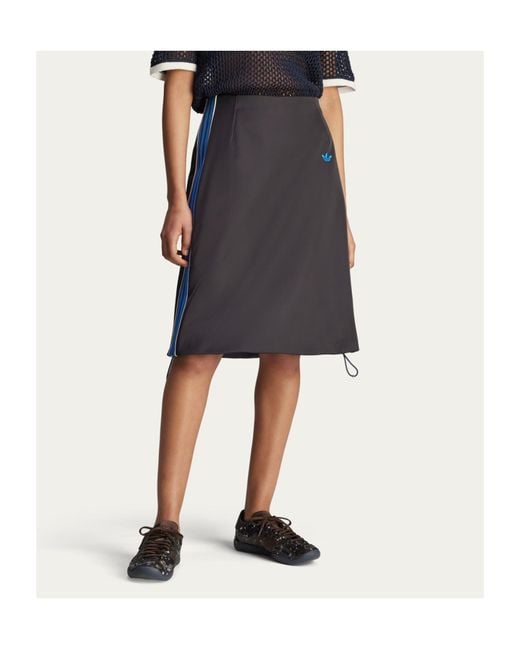 Adidas by Wales Bonner Gray Satin Stripe-Detail Skirt