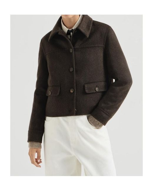 Brunello Cucinelli Black Hand-Crafted Outerwear Jacket