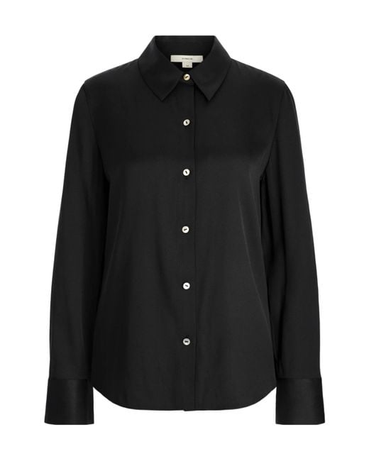Vince Black Button-Up Long-Sleeve Shirt