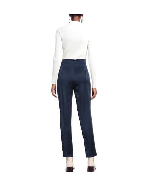 Max Mara Blue Solid-Color Tapered Trousers