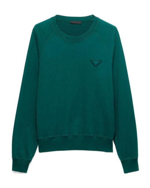 Prada Green Long-Sleeved Sweatshirt for men