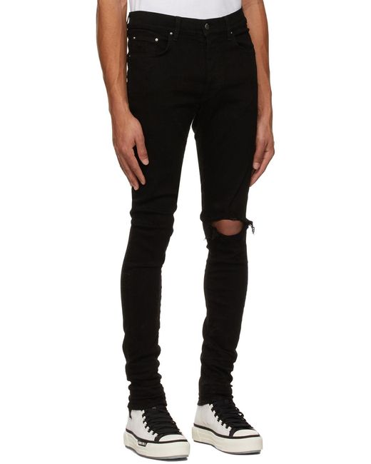 Amiri Black Distressed Slim-Fit Jeans for men