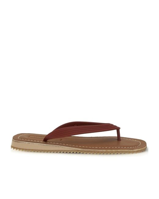 Miu Miu Brown Thong-Strap Flip Flops