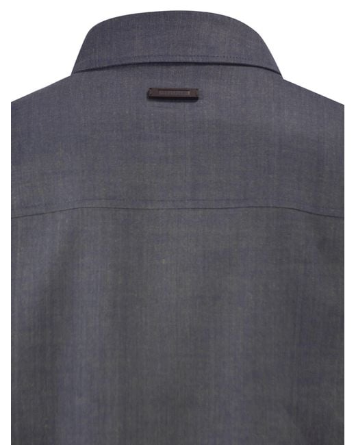 Peserico Gray Patch Pocket Shirt Jacket for men