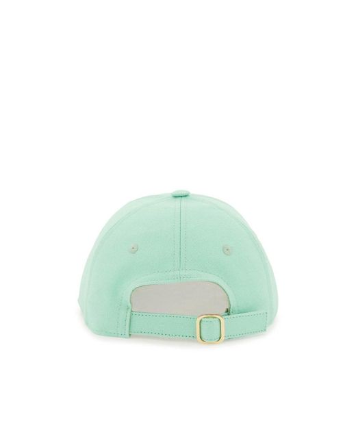 Stella McCartney Green Logo Embroidered Baseball Cap