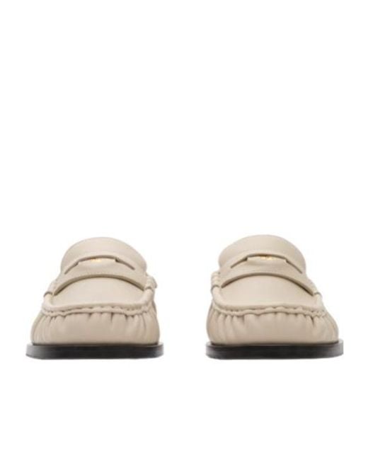 Burberry White Leather Cadet Mules