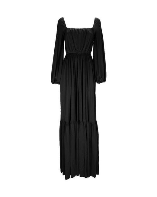 Dior Black Square Collar Design Dress