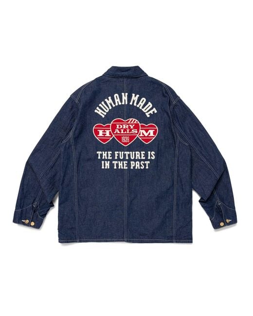 Human Made Blue Collared Long-Sleeved Denim Jacket for men