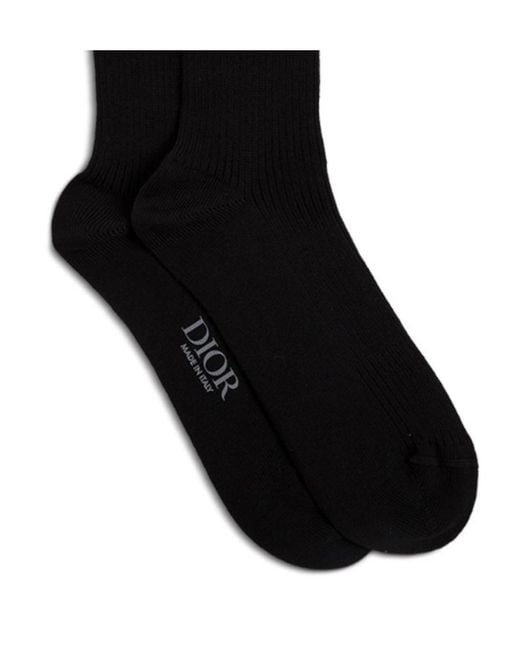 Dior Black Logo Knitted Socks for men