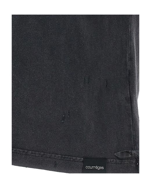 Courreges Black Cotton T-shirt
