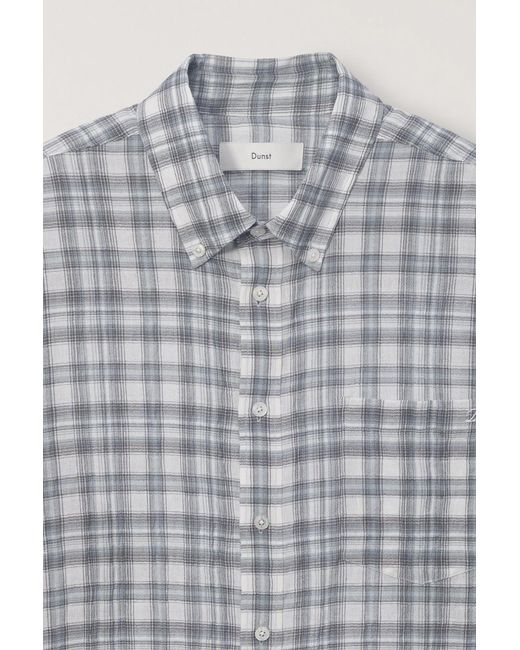 DUNST Gray Check-Pattern Long-Sleeve Shirt for men