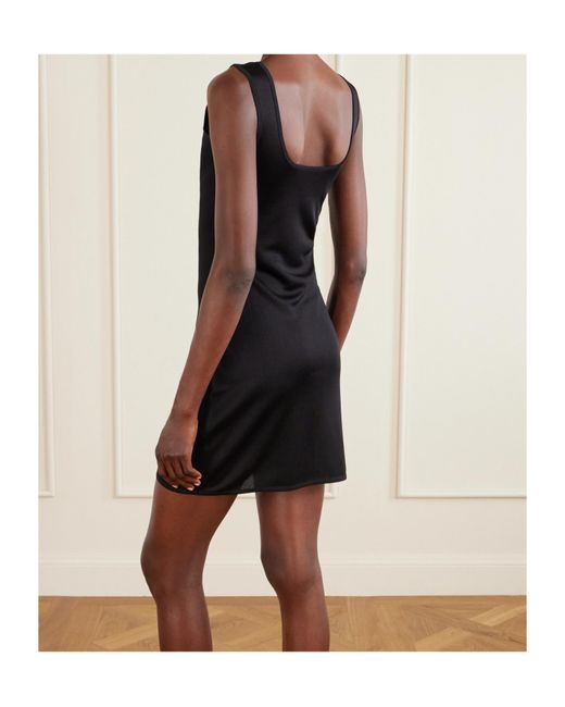 Saint Laurent Black Robe Courte Débardeur En Maille