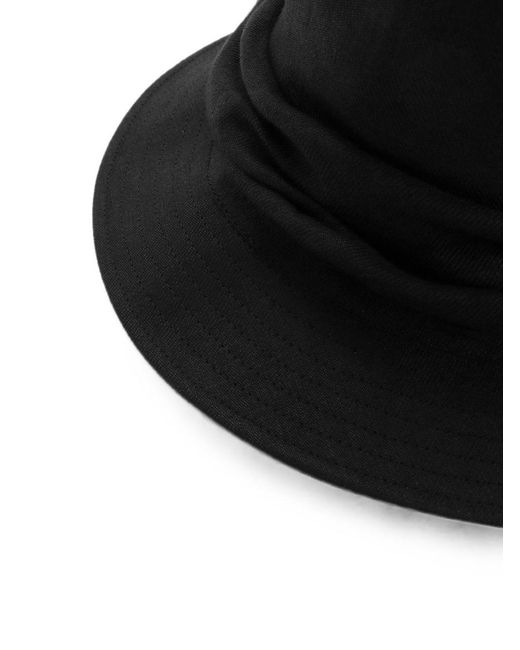 Yohji Yamamoto Black Draped Bucket Hat for men