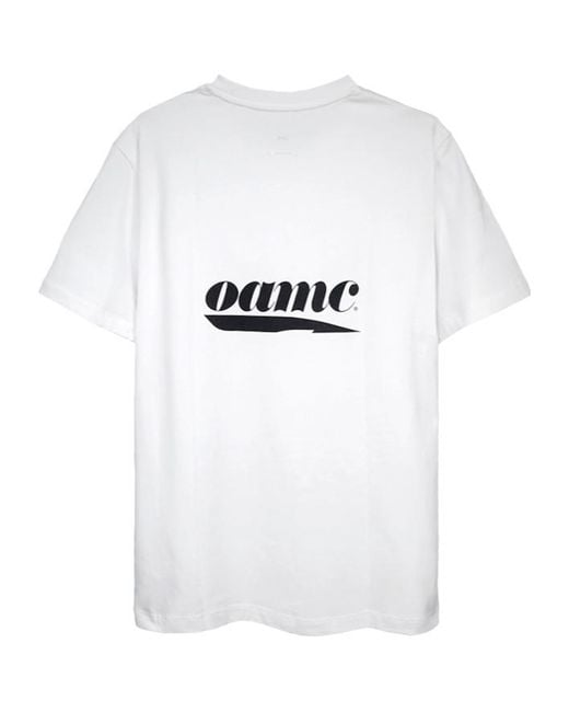 OAMC White Graphic Printed Crewneck T-Shirt for men