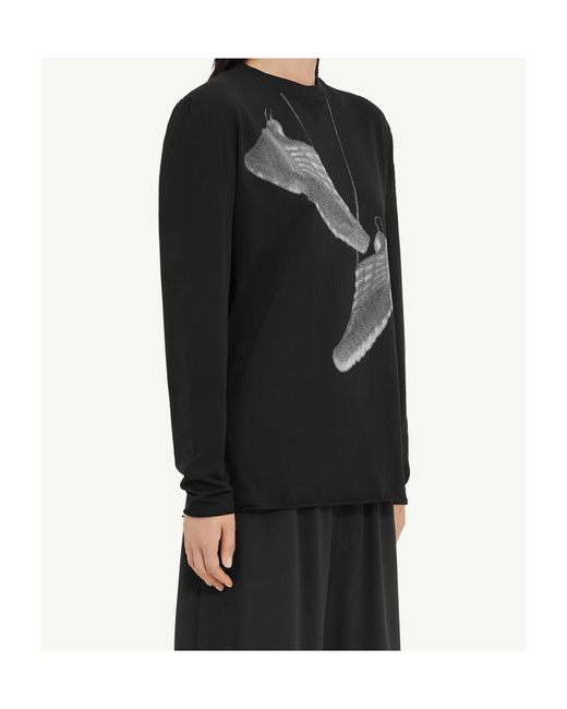 MM6 by Maison Margiela Black Sneaker Print T-Shirt