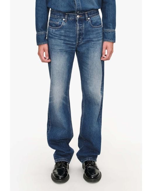 A.P.C. Blue Straight-Leg Jeans for men