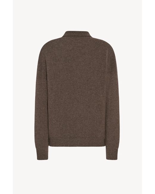 The Row Brown Leach Cashmere Polo Shirt for men