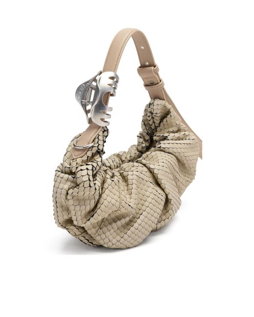 DIESEL Metallic Grab D Small Textured Shoulder Bag