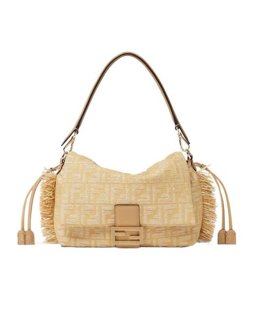 Fendi Natural Mamma Baguette Medium Shoulder Bag